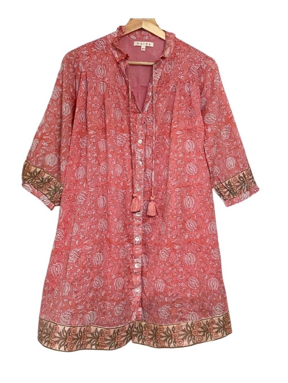 Marea Georgia Button Down Pink Floral Dress GUC size XS